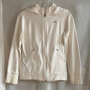 Nike White Zip-Up Hoodie